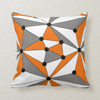 Abstraktes geometrisches Muster - orange und grau. Kissen