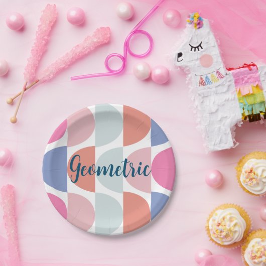 Abstraktes geometrisches Muster Pappteller (Party)