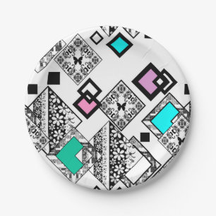 Abstraktes geometrisches Muster Pappteller