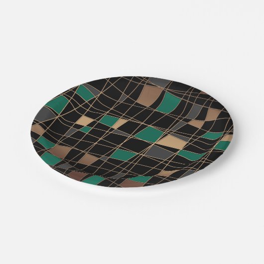 Abstraktes geometrisches Muster Pappteller (Schrägansicht)