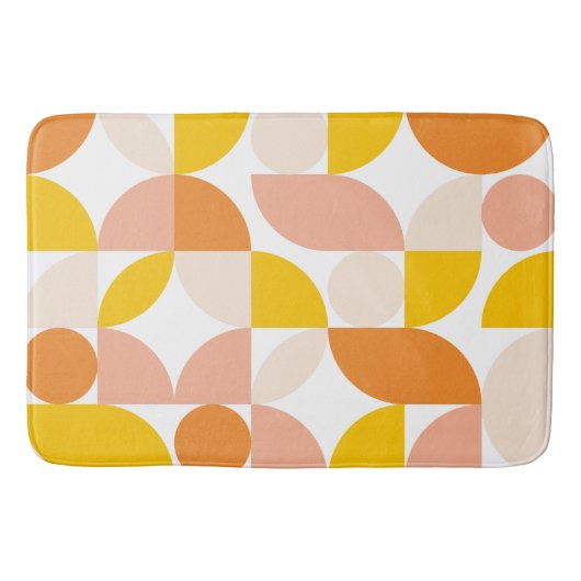 Abstraktes geometrisches Muster Peach Orange Yello Badematte (Vorderseite)