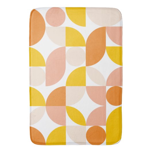 Abstraktes geometrisches Muster Peach Orange Yello Badematte (Vorderseite Vertikal)