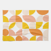 Abstraktes geometrisches Muster Peach Orange Yello Geschirrtuch (Horizontal)