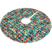 Abstraktes geometrisches Muster Polyester Weihnachtsbaumdecke (Schrägansicht)