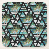 Abstraktes geometrisches Muster Rechteckiger Pappuntersetzer (Vorderseite)