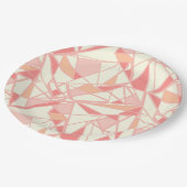 Abstraktes geometrisches Muster rosa beige Pappteller (Schrägansicht)