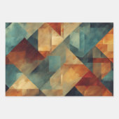 Abstraktes geometrisches Muster - rot, Aquamarin, Geschenkpapier Set (Vorderseite 2)