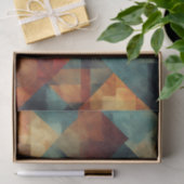 Abstraktes geometrisches Muster - rot, Aquamarin, Seidenpapier (Geschenk)