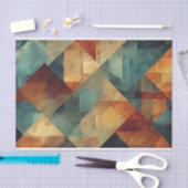 Abstraktes geometrisches Muster - rot, Aquamarin, Seidenpapier (Handwerk)