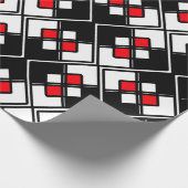 Abstraktes geometrisches Muster - rot, schwarz und Geschenkpapier (Ecke)
