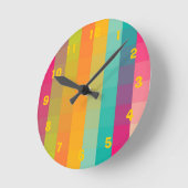 Abstraktes geometrisches Muster Runde Wanduhr (Winkel)
