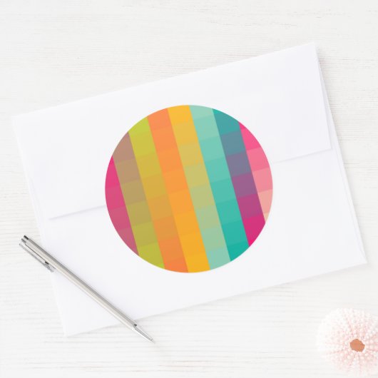 Abstraktes geometrisches Muster Runder Aufkleber (Umschlag)