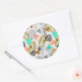 Abstraktes geometrisches Muster Runder Aufkleber (Umschlag)