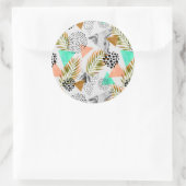 Abstraktes geometrisches Muster Runder Aufkleber (Tasche)