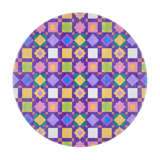Abstraktes geometrisches Muster Schneidebrett (Vorderseite)