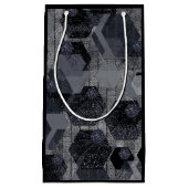 Abstraktes geometrisches Muster, schwarz und grau. Kleine Geschenktüte (Vorderseite)