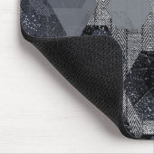 Abstraktes geometrisches Muster, schwarz und grau. Mousepad (Ecke)