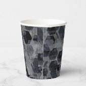Abstraktes geometrisches Muster, schwarz und grau. Pappbecher (Rechts)
