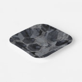 Abstraktes geometrisches Muster, schwarz und grau. Pappteller (Gewinkelt)
