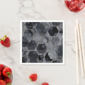 Abstraktes geometrisches Muster, schwarz und grau Serviette (Beispiel)