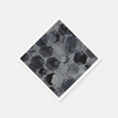 Abstraktes geometrisches Muster, schwarz und grau Serviette (Ecke)