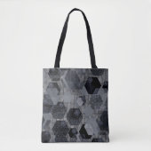 Abstraktes geometrisches Muster, schwarz und grau. Tasche (Vorderseite)