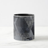 Abstraktes geometrisches Muster, schwarz und grau. Tasse (Zentrum)