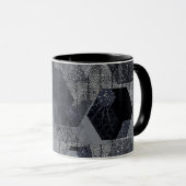 Abstraktes geometrisches Muster, schwarz und grau. Tasse (VorderseiteRechts)