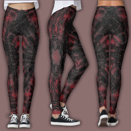 Abstraktes geometrisches Muster | Schwarz und Zieg Leggings