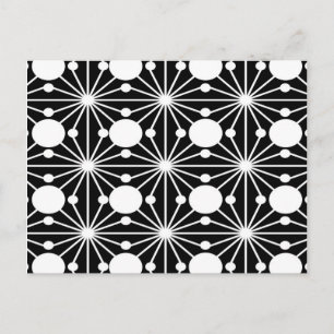 Abstraktes geometrisches Muster - Schwarz/Weiß. Postkarte