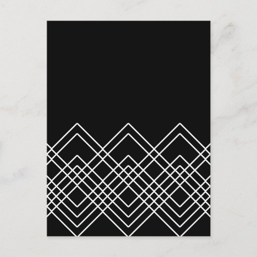 Abstraktes geometrisches Muster - Schwarz/Weiß. Postkarte (Vorderseite)
