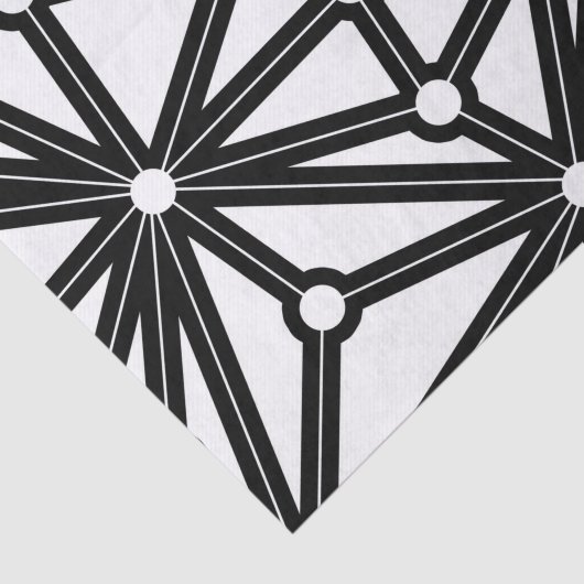 Abstraktes geometrisches Muster - Schwarz/Weiß. Seidenpapier (Ausschnitt)