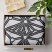 Abstraktes geometrisches Muster - Schwarz/Weiß. Seidenpapier (Geschenk)