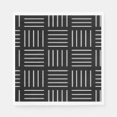 Abstraktes geometrisches Muster - Schwarz/Weiß. Serviette (Vorderseite)