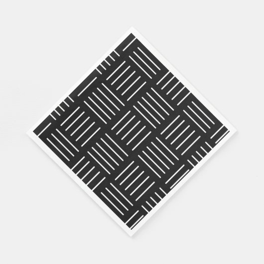 Abstraktes geometrisches Muster - Schwarz/Weiß. Serviette (Ecke)