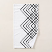 Abstraktes geometrisches Muster - Schwarzweiss. Badhandtuch Set (Handtuch)