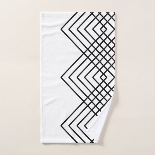 Abstraktes geometrisches Muster - Schwarzweiss. Badhandtuch Set (Handtuch)