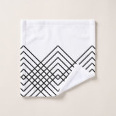 Abstraktes geometrisches Muster - Schwarzweiss. Badhandtuch Set (Waschlappen)