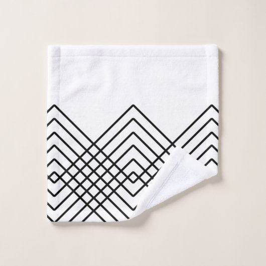 Abstraktes geometrisches Muster - Schwarzweiss. Badhandtuch Set (Waschlappen)