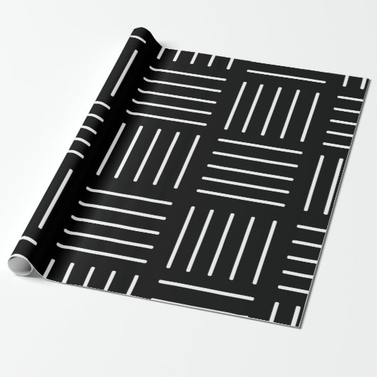 Abstraktes geometrisches Muster - Schwarzweiss. Geschenkpapier (Ungerollt)