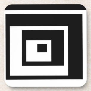 Abstraktes geometrisches Muster - Schwarzweiss. Untersetzer