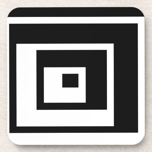 Abstraktes geometrisches Muster - Schwarzweiss. Untersetzer (Vorderseite)