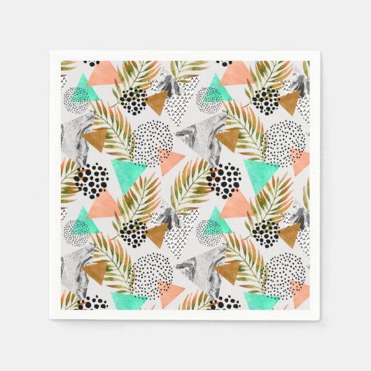 Abstraktes geometrisches Muster Serviette (Vorderseite)
