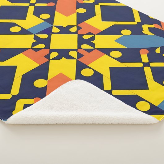 Abstraktes geometrisches Muster Sherpadecke (3/4)