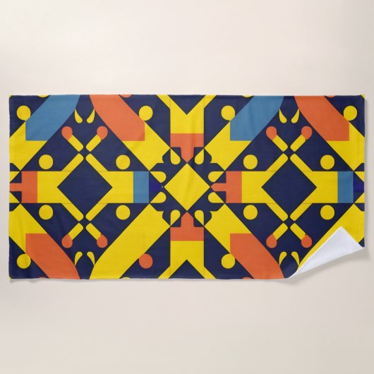 Abstraktes geometrisches Muster Strandtuch (Vorderseite)