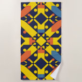 Abstraktes geometrisches Muster Strandtuch (Vorderseite)