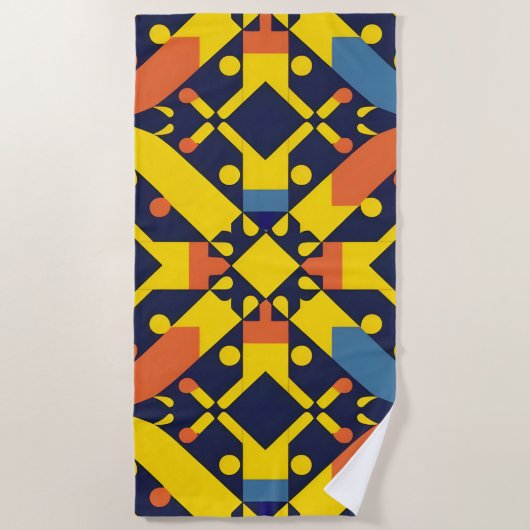 Abstraktes geometrisches Muster Strandtuch (Vorderseite)