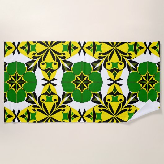 Abstraktes geometrisches Muster Strandtuch (Vorderseite)