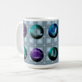 Abstraktes geometrisches Muster Wanduhr Kaffeetasse (Vorderseite Links)