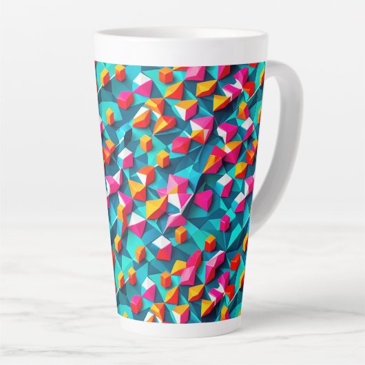 Abstraktes geometrisches Musterdesign 14 - Latte-T Milchtasse (Rechte Ecke)
